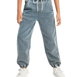 Olele Denim Woven Solid Joggers Style Jeans - Blue-picture-34