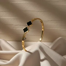 SZN Women Brass Handcrafted Gold-Plated Cuff Bracelet-picture-17