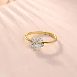 Mia by Tanishq 14KT Gold Diamond Finger Ring Gold - 1.57 g-picture-45
