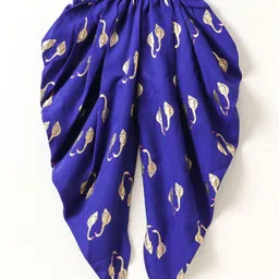 Twisha Sleeveless Floral Foil Printed & Sequins Embellished Top With Goose Printed Dhoti - Magenta Pink image 5