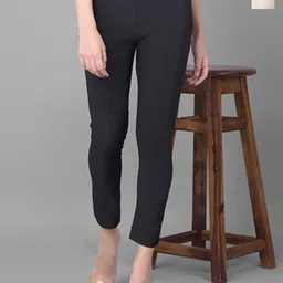 Comfort Lady Women Pack Of 2 Cotton Mid-Rise Trousers-image-99