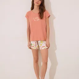 women'secret Women Conversational Printed Night Suit image 1