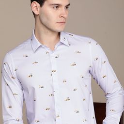 SIMON CARTER LONDON Men Slim Fit Opaque Printed Casual Shirt-picture-17