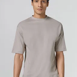 XYXX Men Solid Round Neck Cotton Oversized T-shirt-picture-45