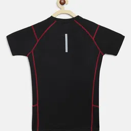 CHIMPRALA Boys Black Solid Round Neck  Sports T-shirt image 3