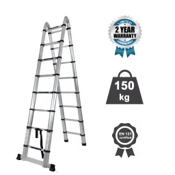 Corvids 22(11+11)ft Portable and Compact A Type Aluminium Telescopic Ladder with 16-Steps, CALT-D66-picture-39