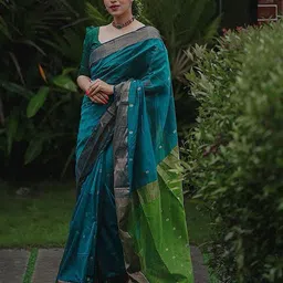Anjaneya Sarees Woven Design Zari Silk Blend Designer Banarasi Saree-image-58
