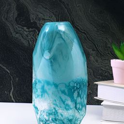 Myntra Elegant Homes Blue Speckled Glass FlowerVases-picture-49