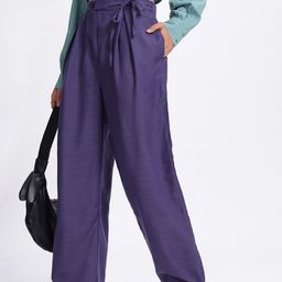 glitchez Women Flowy Fits High-Rise Pleated Parallel Trousers-image-74