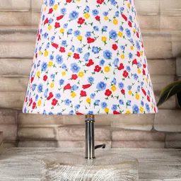 Devansh Multicolor cotton Round white brushed wood Table Lamp-picture-24
