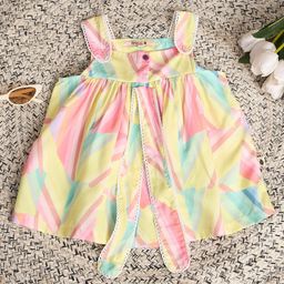 StyloBug Sleeveless Abstract Printed Dress - Yellow-picture-17