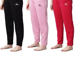 trendy world Pack of 3 Women Cotton Regular Fit Pyjama with Side Pockets-picture-42
