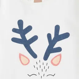 Pantaloons Baby Full Sleeves Deer Printed Top - Off White image 3