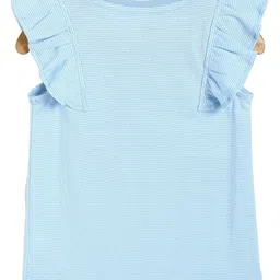 MINI KLUB Cotton Sleeveless Earth Theme Printed Top - Blue image 3