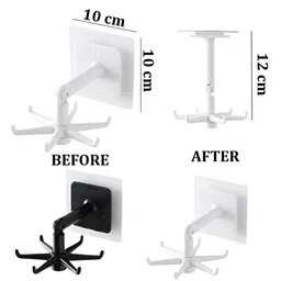 upkaranwale 2Pcs Black & White Adhesive Wall Hooks image 5