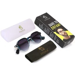 Eyejack Unisex Grey Lens & Blue Wayfarer Sunglasses with image 4