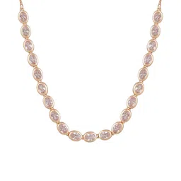 Nilu's Collection Rose Gold Plated American Diamond-Studded Jewellery Set image 2