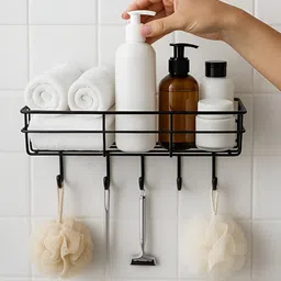 WELKIN Black Iron Bathroom Shelves image 4