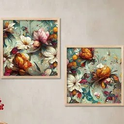walllane Floral Wall Art With Frame Home Decor Wall Painting For Living Room Office Bedroom-picture-18