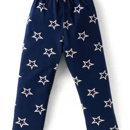 Babyhug Cotton Knit Full Sleeves Star Printed Night Suit - Navy Blue image 5