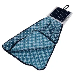 Kuber Industries 2-Pcs White & Blue Zig Zag Washbasin Hanging Kitchen Towel With Ties image 4