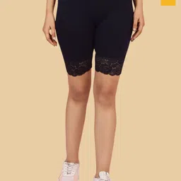 Jinfo Women Pack of 2 Skinny Fit Mid-Rise Cotton Sports Shorts-image-11