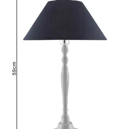 Homesake White & Black Solid Imperial Aluminium Handcrafted Table Lamp with Shade image 5