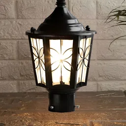 KINIS Black & White Frustum Metal Weatherproof & Rust-Resistant Outdoor Pole Lamp image 5