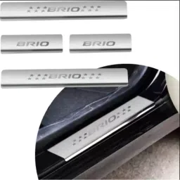 Carsonia Non LED Door Sill Plate Stainless Steel Silver for Brio (Set of 4) image 5