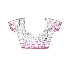 KALINI Floral Pure Cotton Saree With Blouse image 2