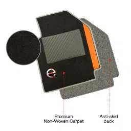 Elegant Duo Black And Orange Carpet Car Mat Compatible With Kia Carens image 2