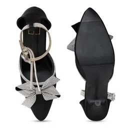 HVNLY BY SHOETOPIA Embellished Bows Pointed Toe Stiletto Pumps image 4