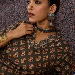 Indo Era Women Ethnic Motifs Printed Sequinned Kurta-image-27
