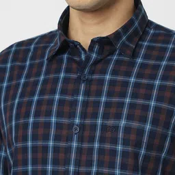 Peter England Casuals Men Tartan Checked Slim Fit Cotton Shirt image 4