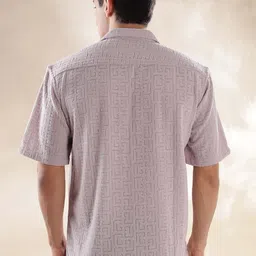 HERE&NOW Men Cuban Collar Textured Relaxed Fit Casual Shirt image 2