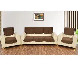 Myntra Elegant Homes 6 Piece Multicoloured maximum comfort velvet sofa cover-picture-8
