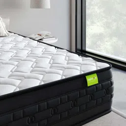 Wakeup India Riserox White & Black Quilted Zero Partner Disturbance Single Size Mattress image 3
