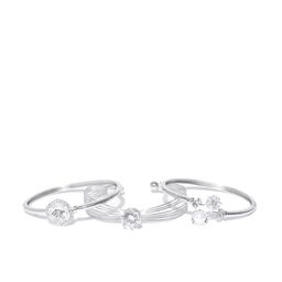 Zaveri Pearls Set of 3 Silver-Plated Bangle-Style Bracelet-picture-20
