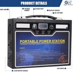 GIGAWATTS 400 W Portable Power Station Lithium-ion Battery Solar Generator, FAP300X image 3