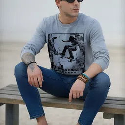 Moda Rapido Men Printed Round Neck Regular Fit Sweatshirt image 2