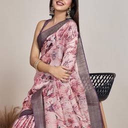 DIVASTRI Pink Tissue Woven Design Sarees-picture-11