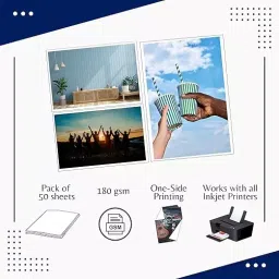 LC Photo Paper 180 GSM 50 Sheets White Glossy A4 Size for Color Photo Printing image 2