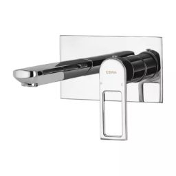 CERA Winslet Single Lever Wall Mount Basin Mixer with Metal Sheet Flange Exposed Part, F1099474-picture-2