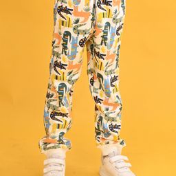Anthrilo Fleece Full Sleeves Crocodile Printed Joggers - Off White-picture-10