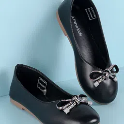 Pine Kids Ballerina With Bow Applique Slip on - Black-image-82