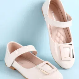 Pine Kids Ballerina with Velcro Closure & Applique - Beige-picture-28