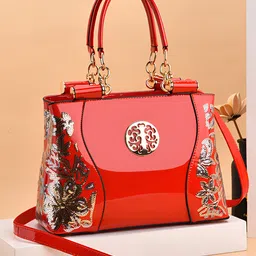 SYGA Women Elegant Handbag for Women Embroidered Design with Zipper Closure(Red)-picture-27
