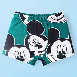 Babyhug Disney Single Jersey Knit Trunks with Stripes & Mickey Mouse Graphics Pack of 3 - White Green & Wine image 2
