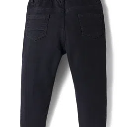 Babyhug Cotton Denim Full Length Washed Jeans With Stretch - Black image 2