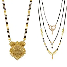 Bhanu diam Gold-Plated Brass Mangalsutra-picture-22